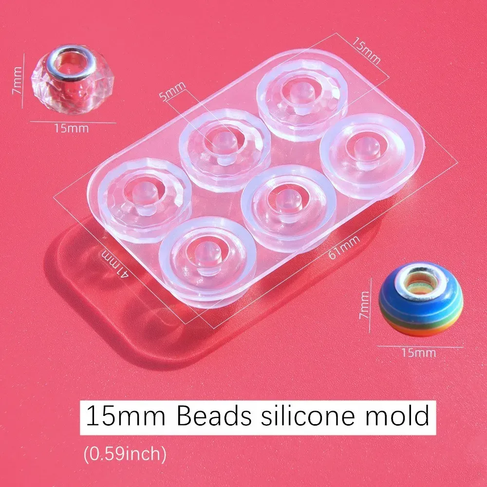 Moule silicone perles plates 12 à 16 mm pour artisanat résine