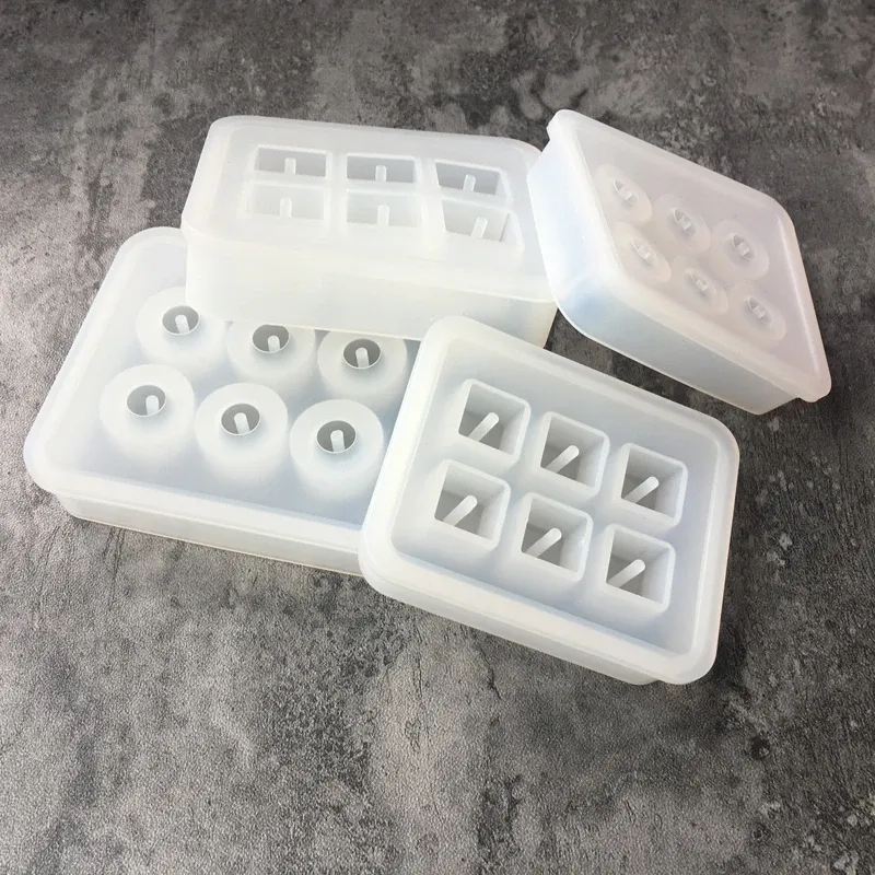 Moule silicone perles rectangulaires carrées 6 trous