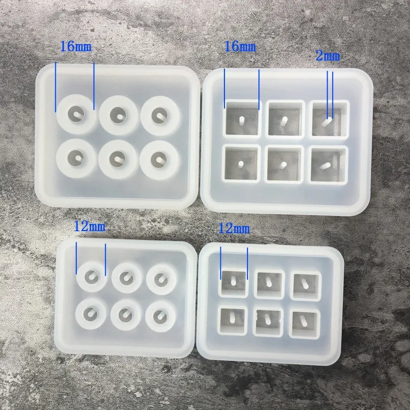Moule silicone perles rectangulaires carrées 6 trous