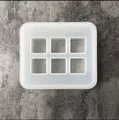 Moule silicone perles rectangulaires carrées 6 trous – Couleur prune (6)