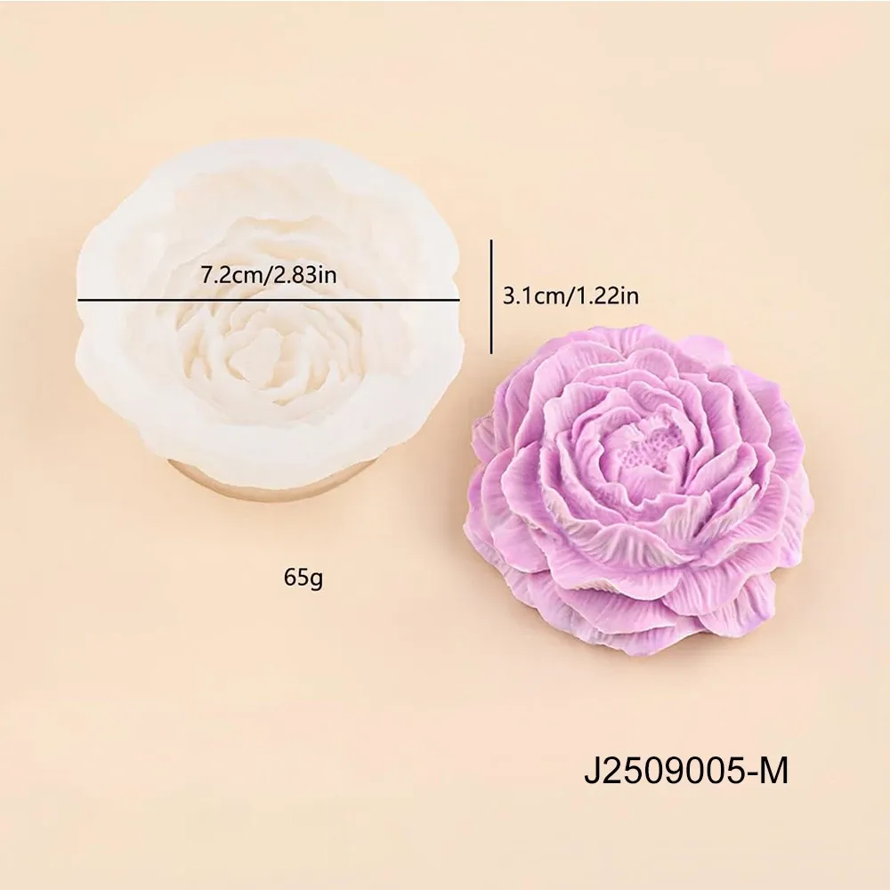 Moule silicone pivoine 3D pour bougie et savon