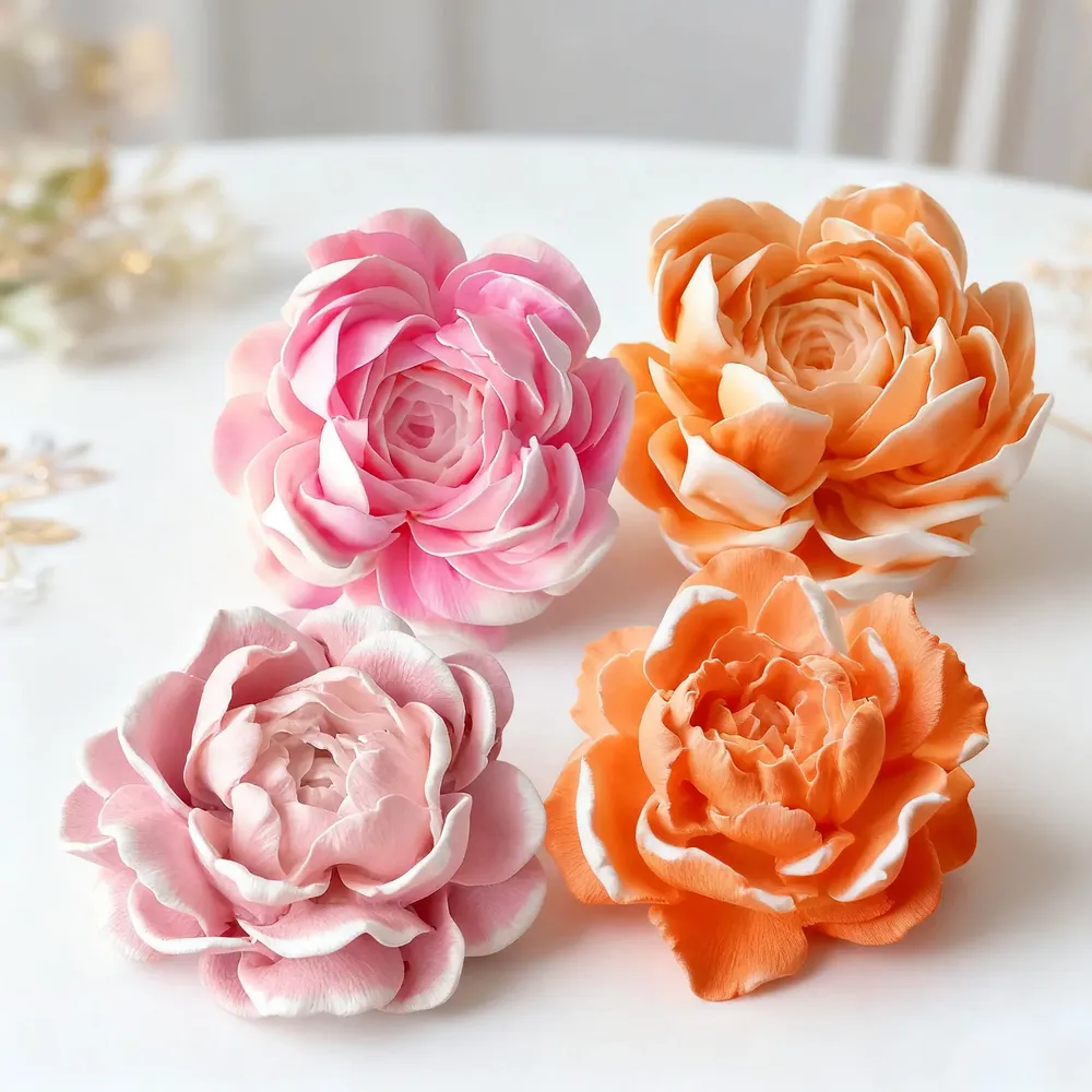 Moule silicone pivoine jasmin pour bougie et savon