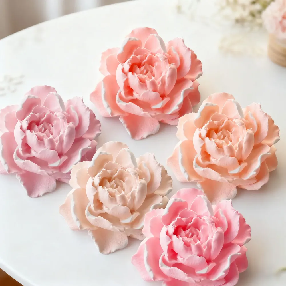 Moule silicone pivoine jasmin pour bougie et savon
