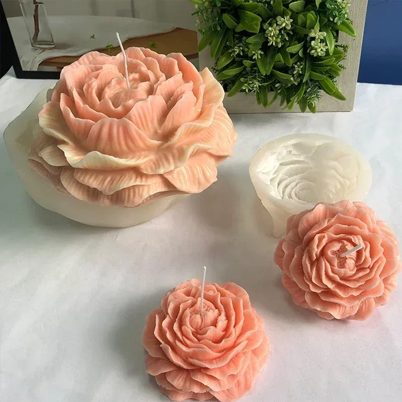 Moule silicone pivoine pour bougie et savon artisanal