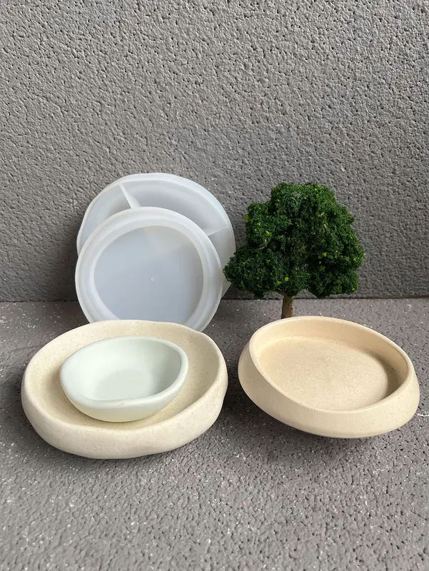 Moule silicone plateau artistique, cendrier, bijoux, plâtre