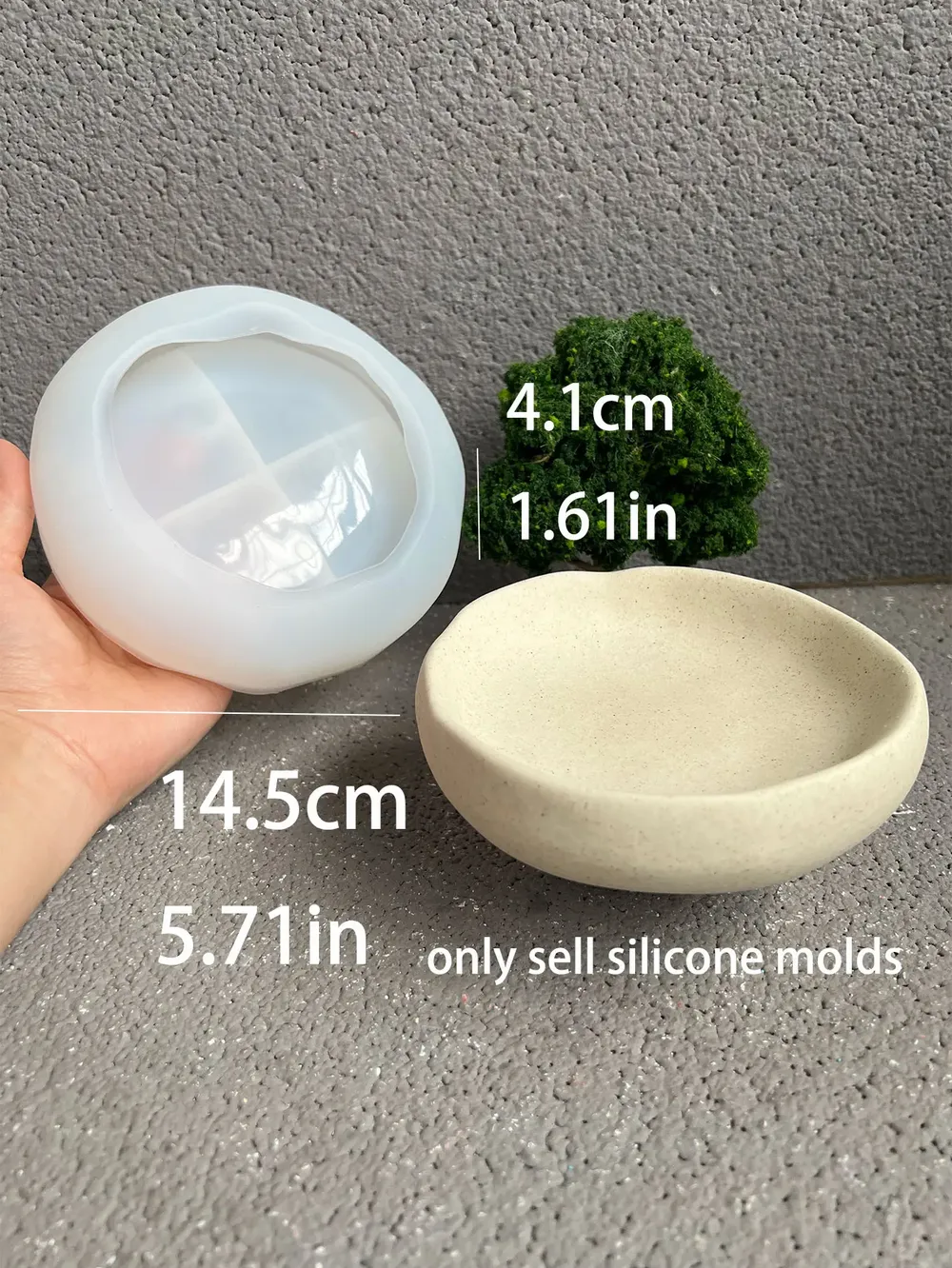 Moule silicone plateau artistique, cendrier, bijoux, plâtre