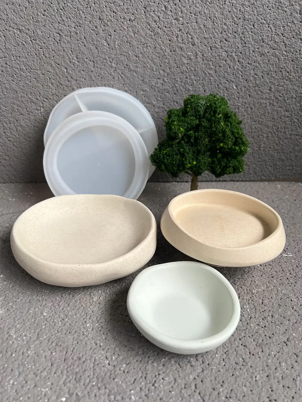 Moule silicone plateau artistique, cendrier, bijoux, plâtre