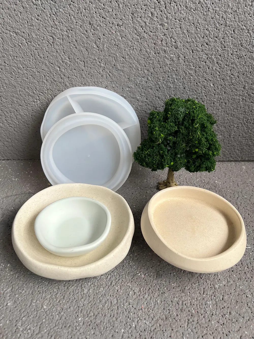 Moule silicone plateau artistique, cendrier, bijoux, plâtre