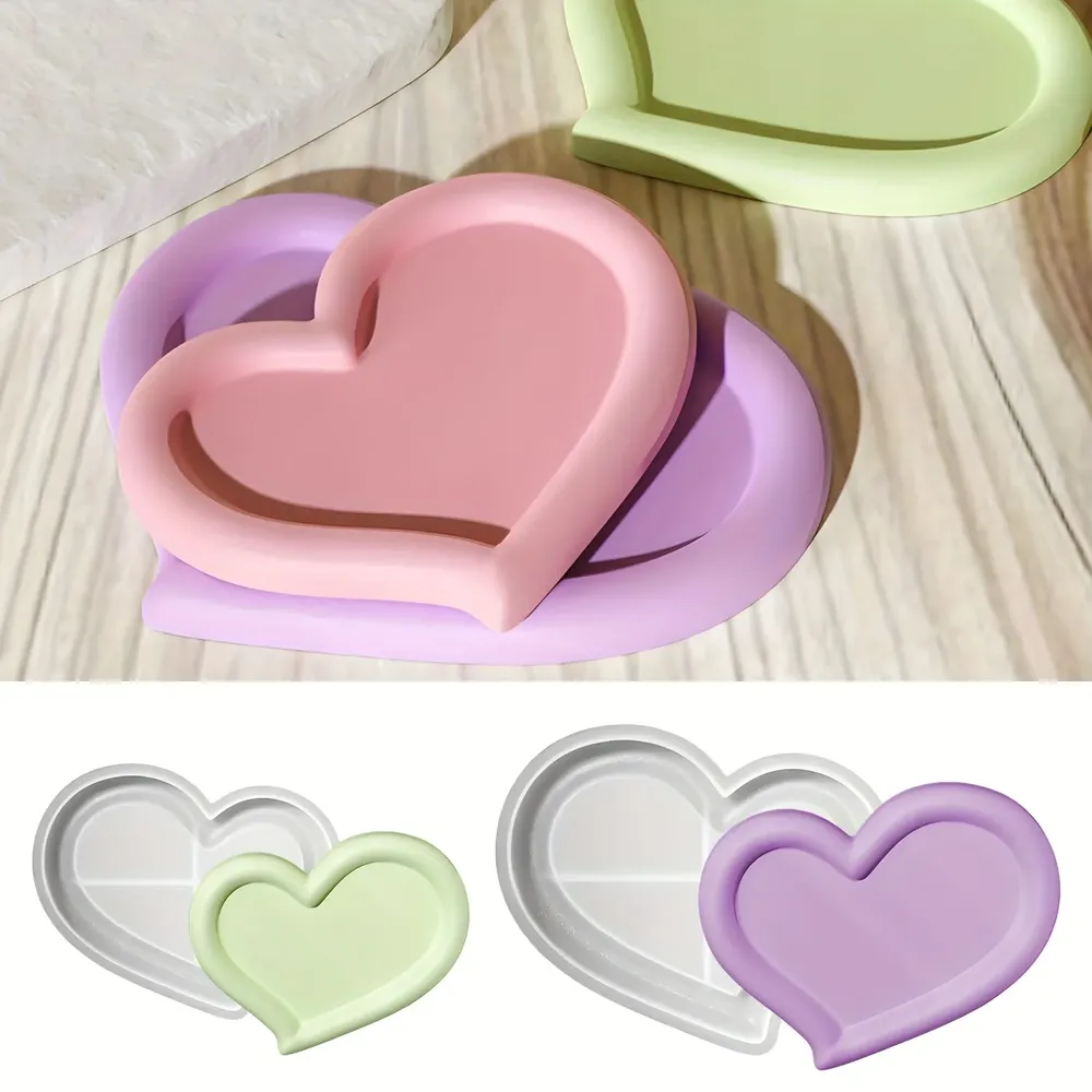 Moule silicone plateau cœur décoration intérieure artisanat