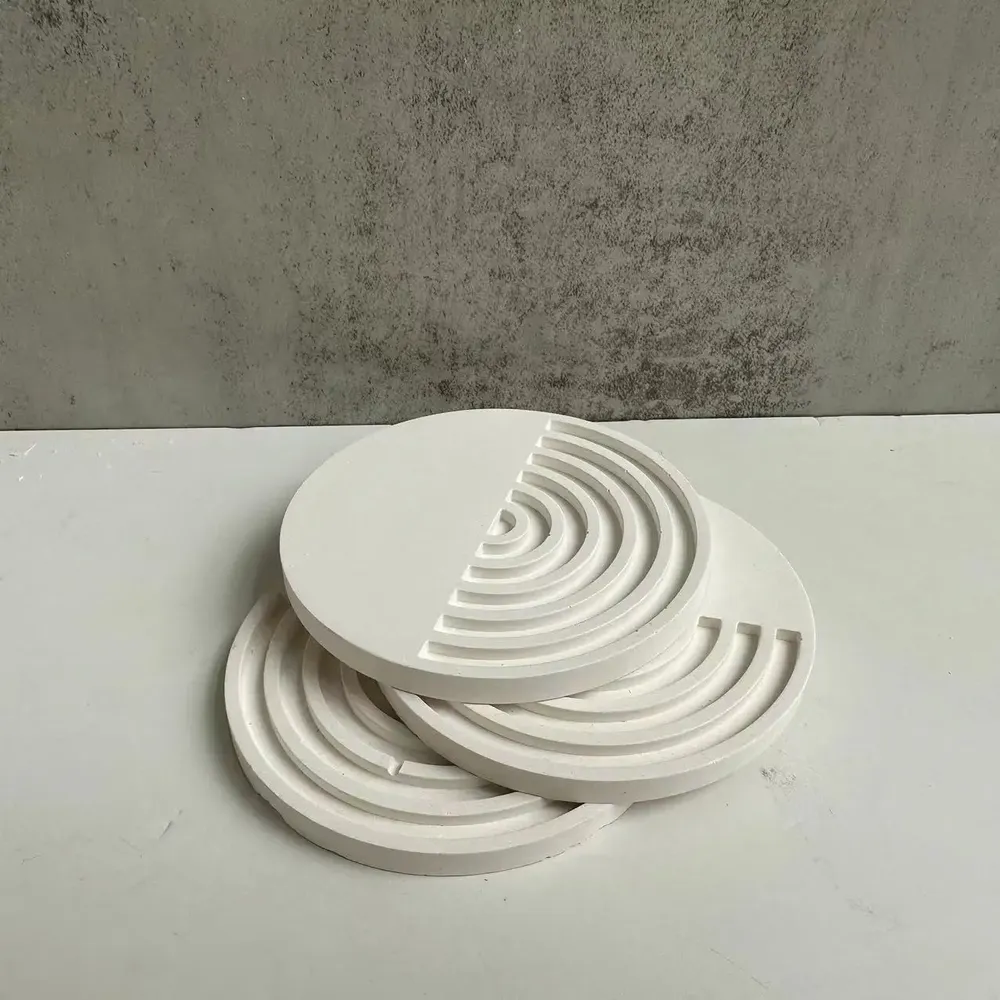 Moule silicone plateau demi-rayure, bijoux, béton, dessous de verre