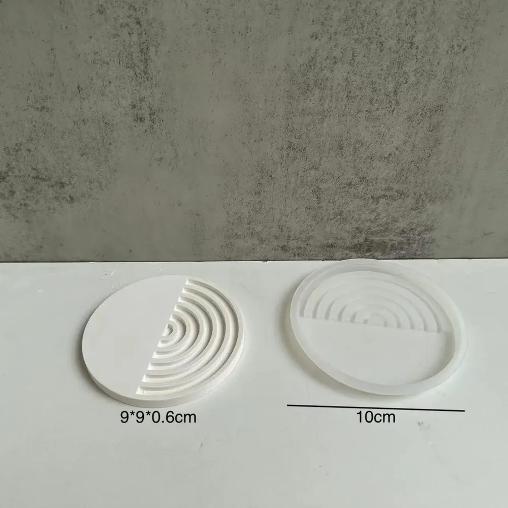 Moule silicone plateau demi-rayure, bijoux, béton, dessous de verre