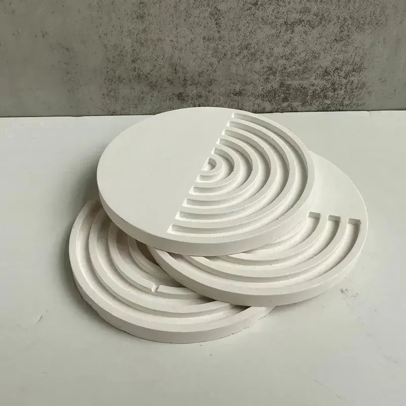 Moule silicone plateau demi-rayure, bijoux, béton, dessous de verre