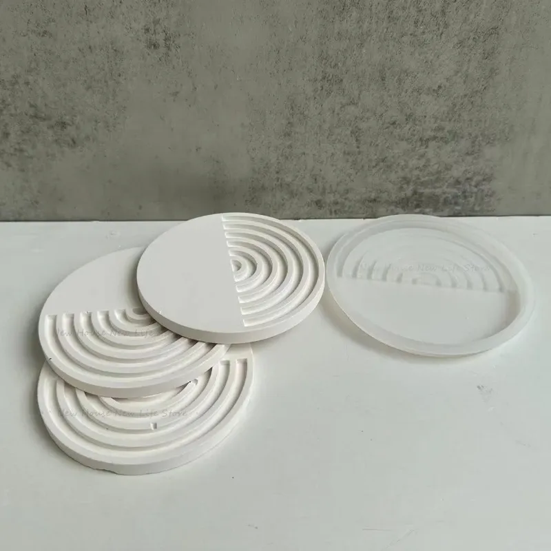 Moule silicone plateau demi-rayure, bijoux, béton, dessous de verre
