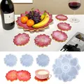 Moule silicone plateau fleurs sous-verres bijoux béton – 1