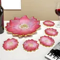 Moule silicone plateau fleurs sous-verres bijoux béton – 4