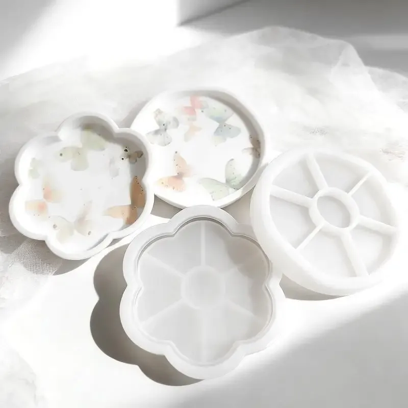 Moule silicone plateau floral et rond