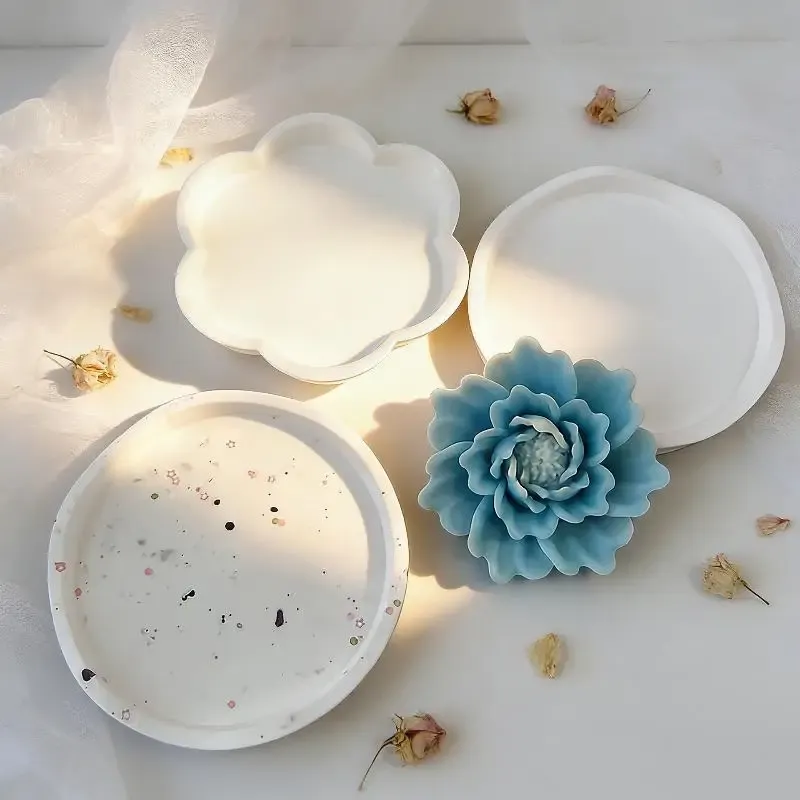 Moule silicone plateau floral et rond