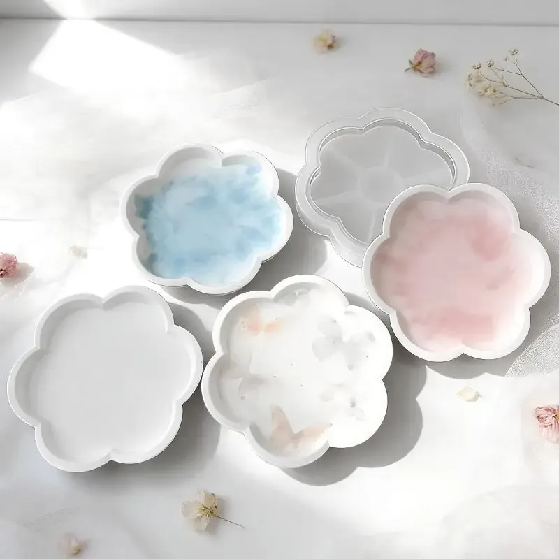 Moule silicone plateau floral et rond