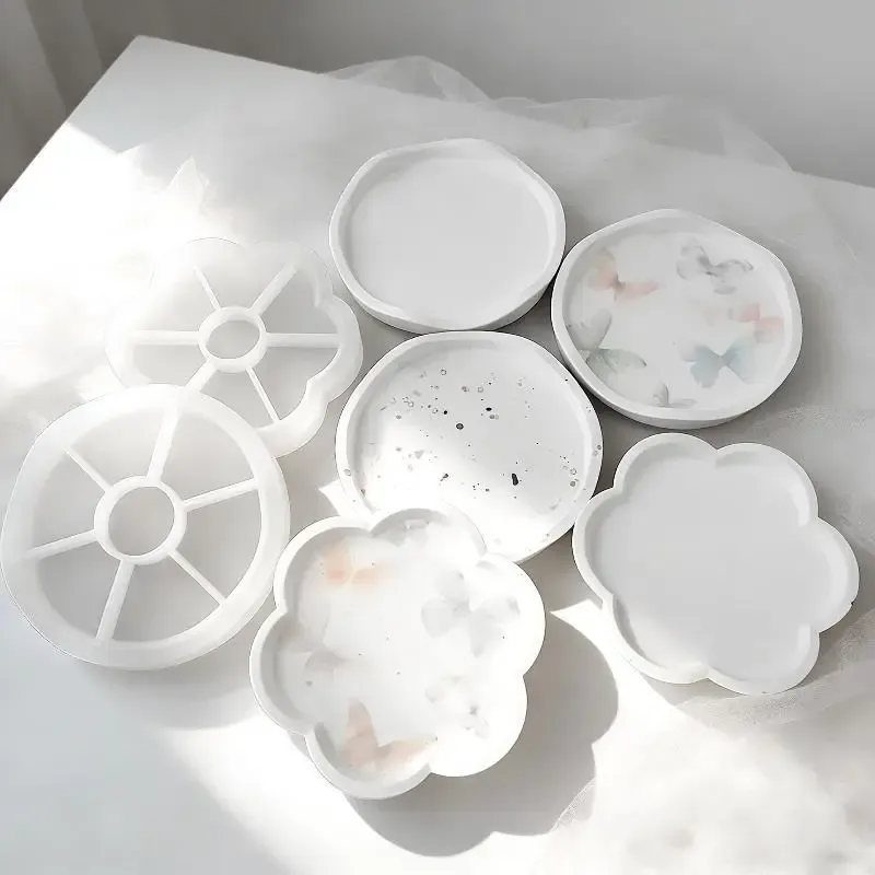 Moule silicone plateau floral et rond