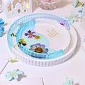 Moule silicone plateau ovale bord rayé pour résine – 3