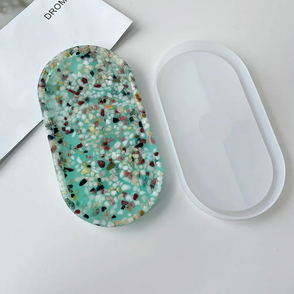 Moule silicone plateau ovale hexagonal dessous verre bijoux