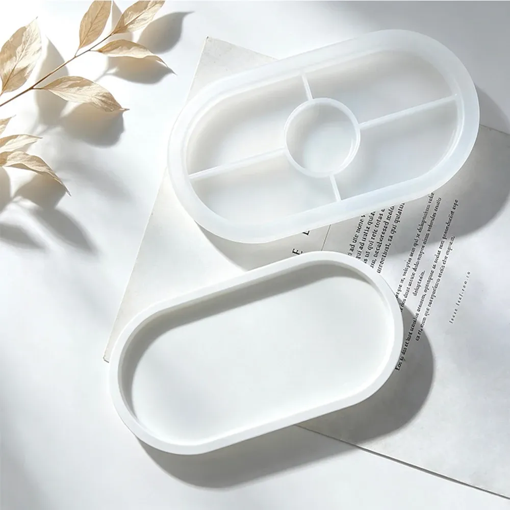 Moule silicone plateau ovale plâtre et ciment