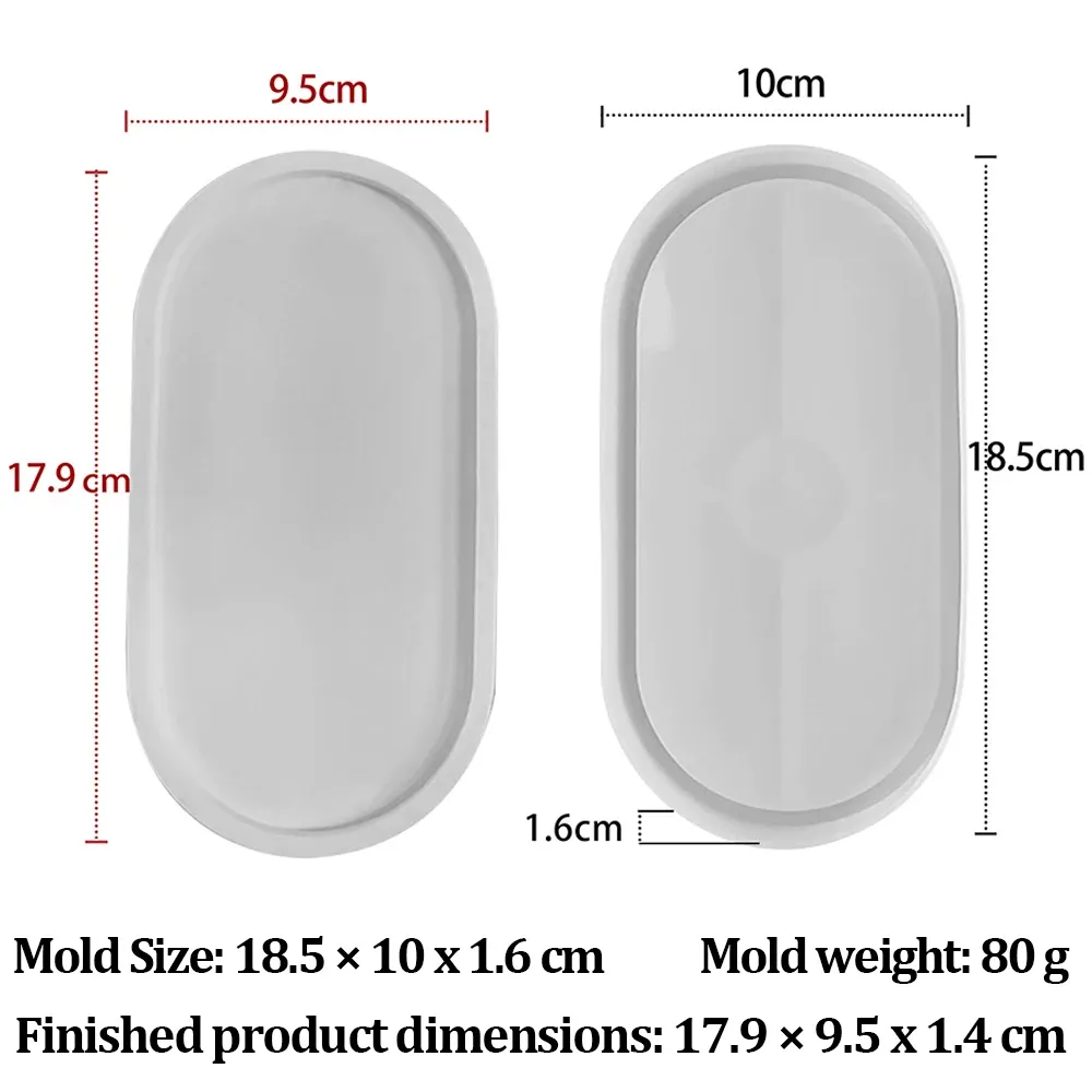 Moule silicone plateau ovale plâtre et ciment