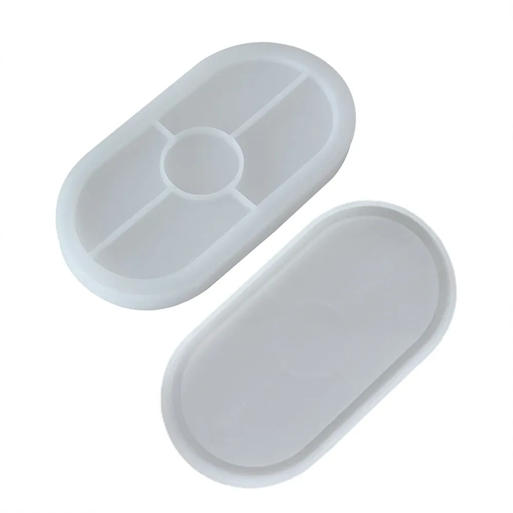 Moule silicone plateau ovale plâtre et ciment