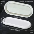 Moule silicone plateau ovale rayé béton résine – Couleur mold