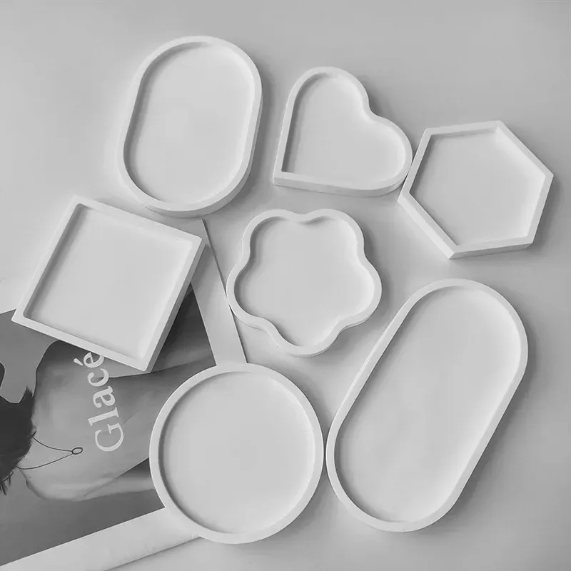 Moule silicone plateau rond carré rectangle bijoux