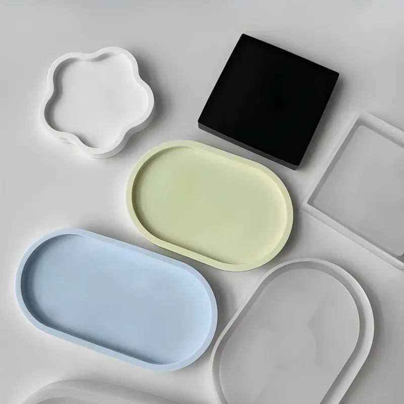 Moule silicone plateau rond carré rectangle bijoux
