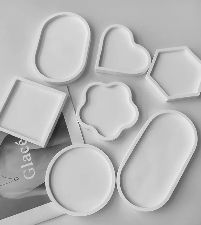 Moule silicone plateau rond carré rectangle bijoux