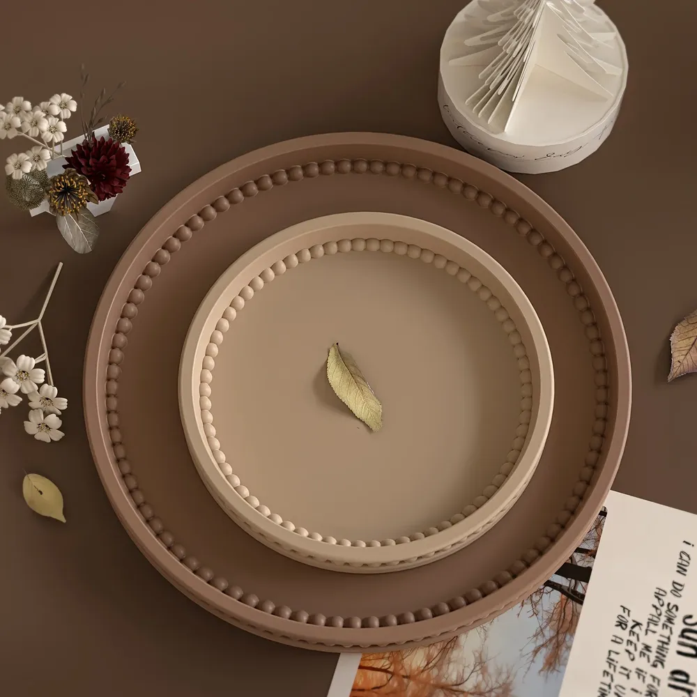 Moule silicone plateau rond mousse béton résine