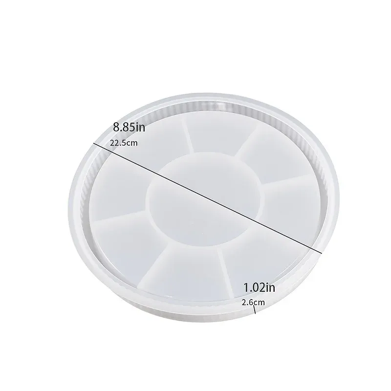 Moule silicone plateau rond rayé jardinière béton