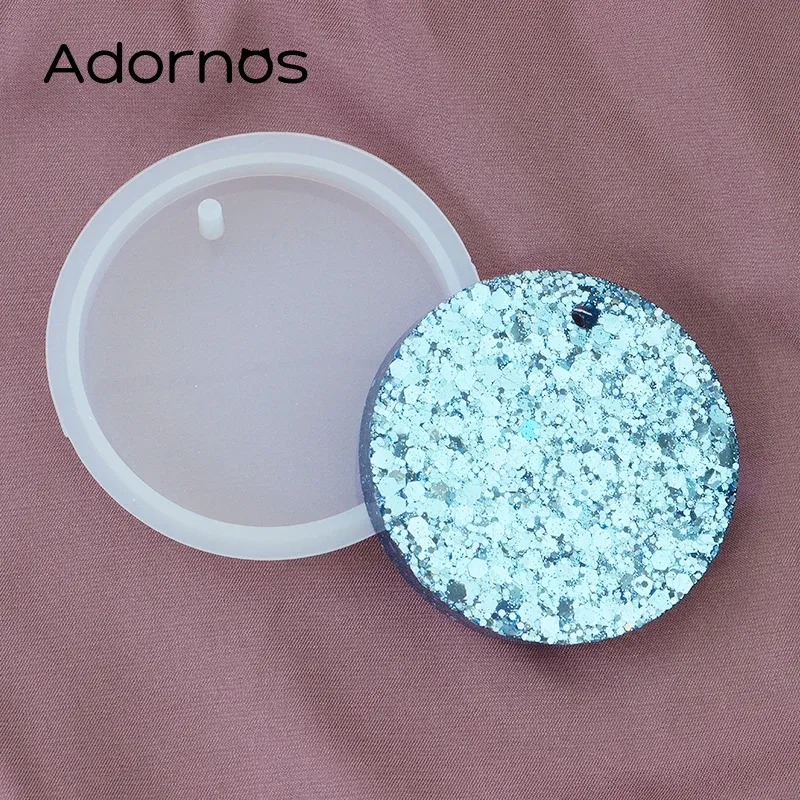 Moule silicone porte-clés rond irrégulier pour bijoux
