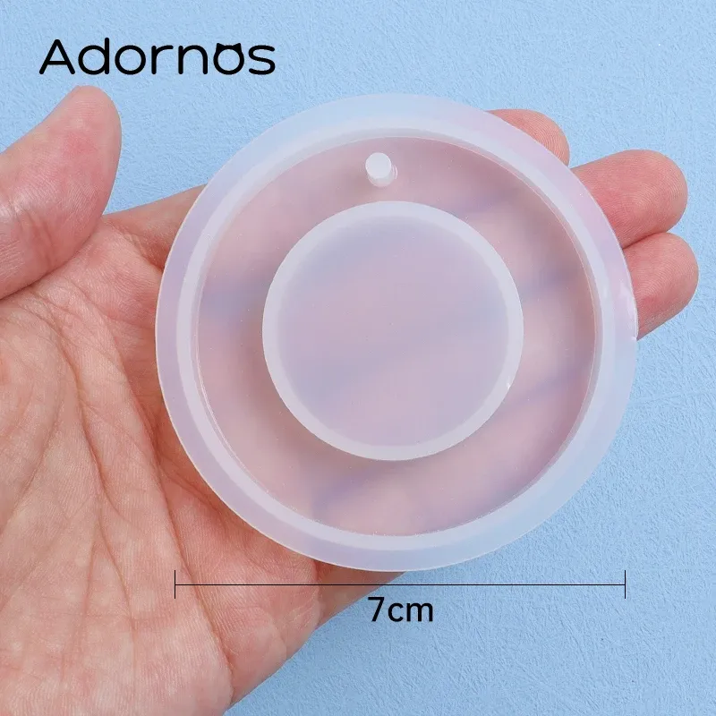Moule silicone porte-clés rond irrégulier pour bijoux