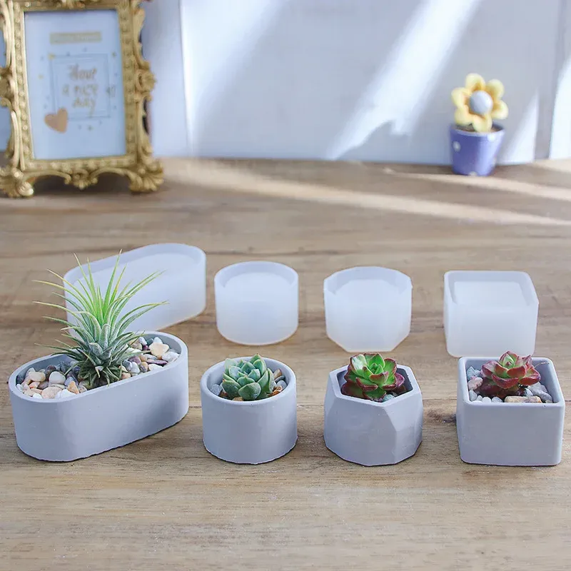 Moule silicone pot de fleur et boîte rangement pour résine