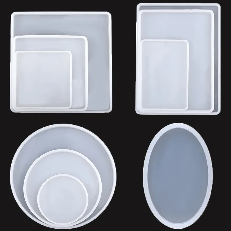 Moule silicone rond carré rectangulaire résine époxy pour plateau