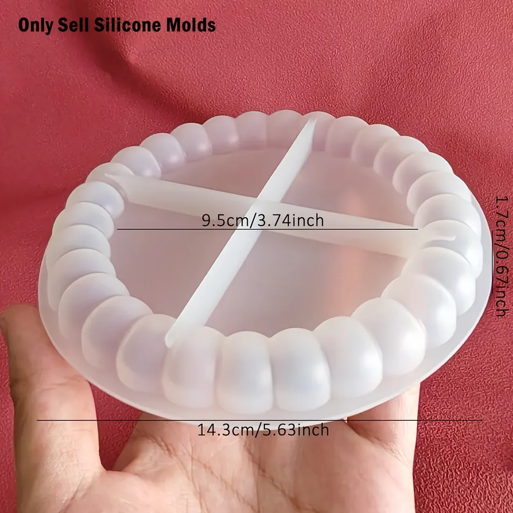 Moule silicone rond dessous verre plateau bijoux ciment