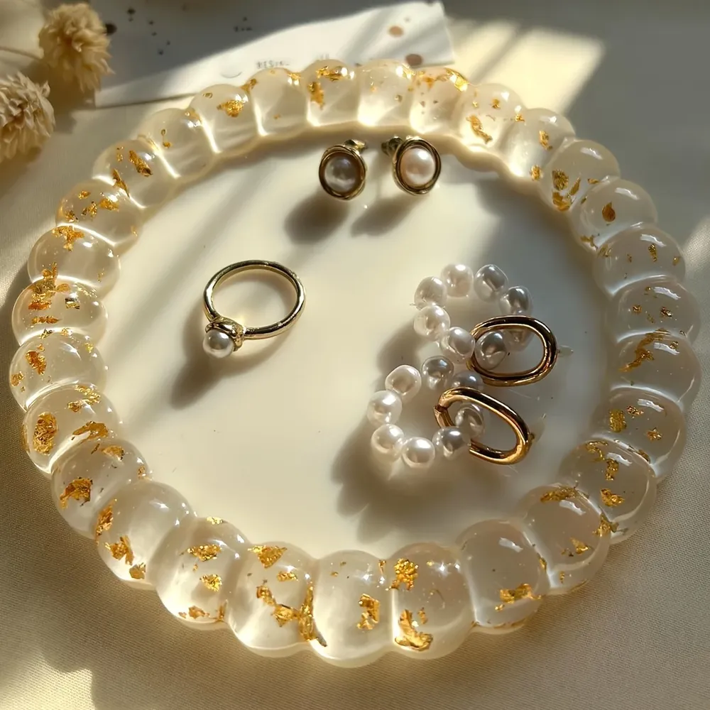 Moule silicone rond dessous verre plateau bijoux ciment