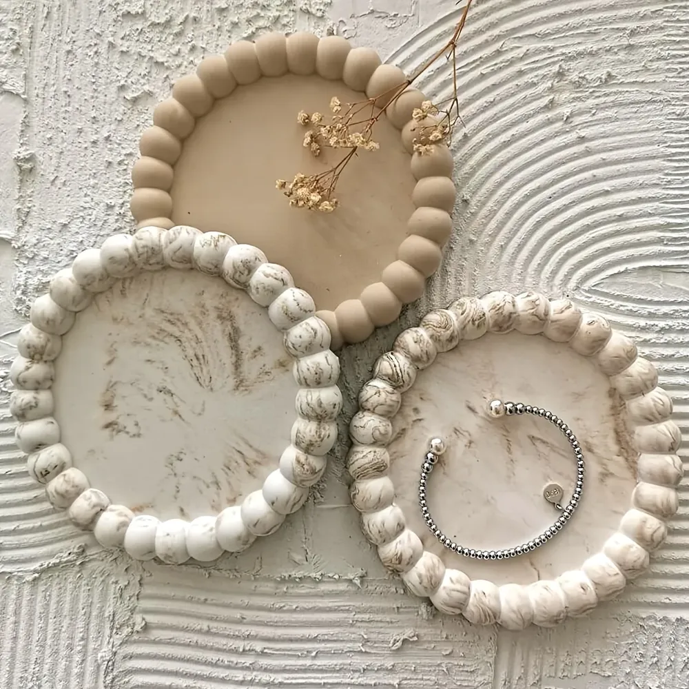 Moule silicone rond dessous verre plateau bijoux ciment