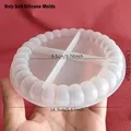Moule silicone rond dessous verre plateau bijoux ciment – Couleur vert clair (02)