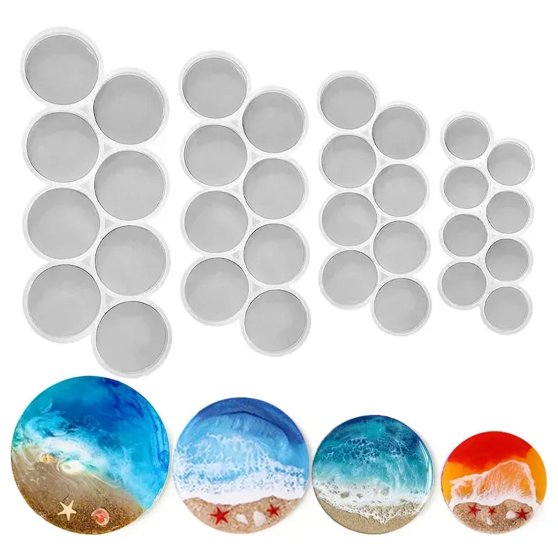 Moule silicone rond pour bijoux et porte-clés