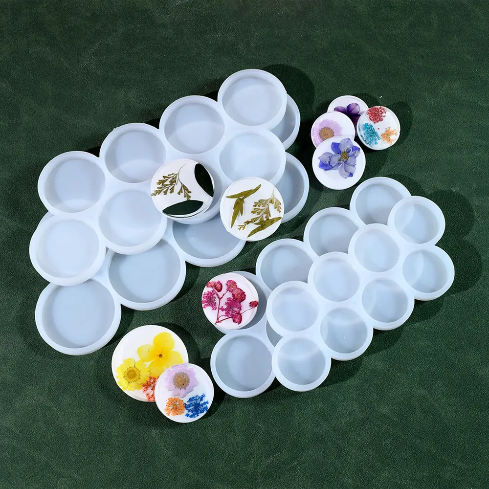 Moule silicone rond pour bijoux et porte-clés