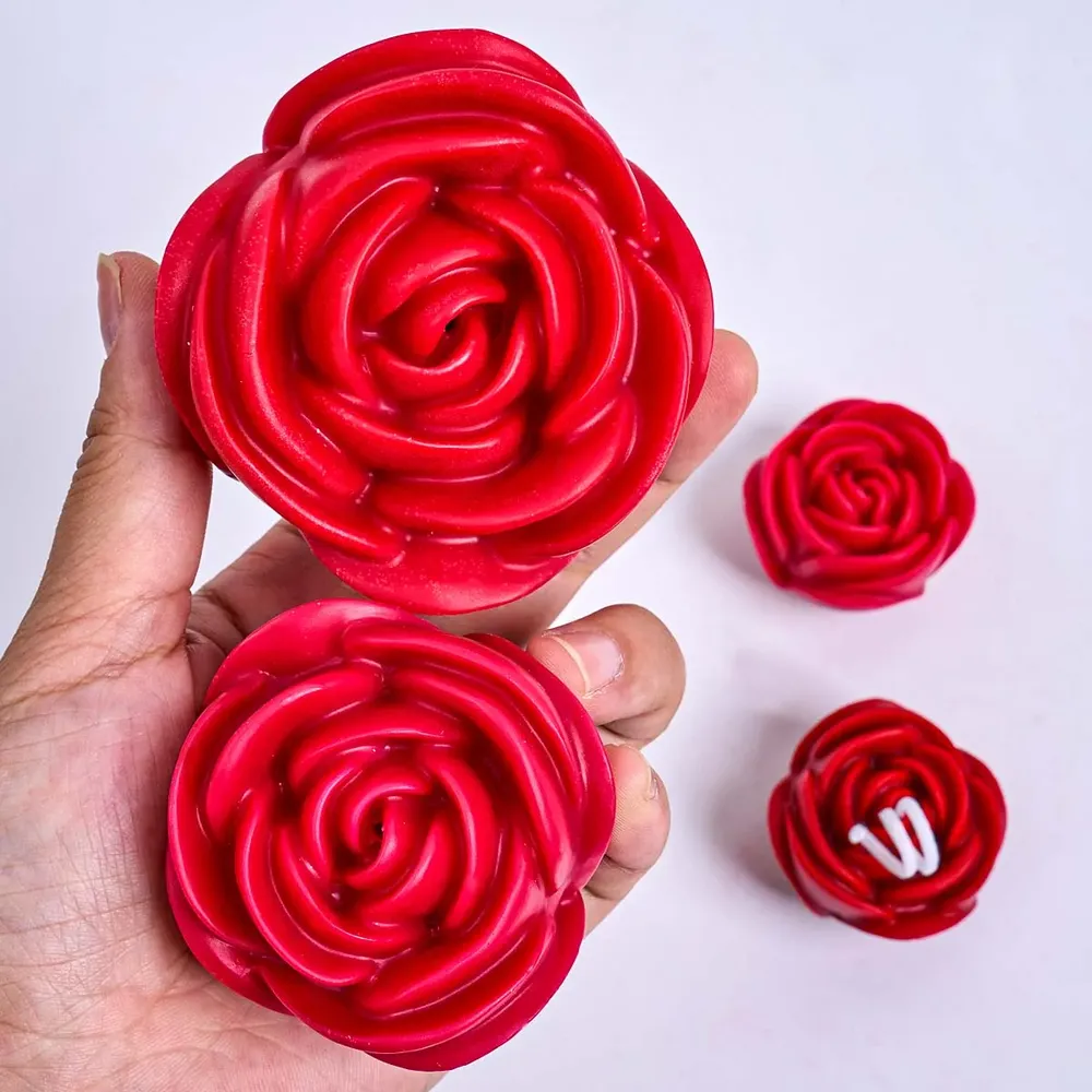 Moule silicone rose 3D pour bougie et savon