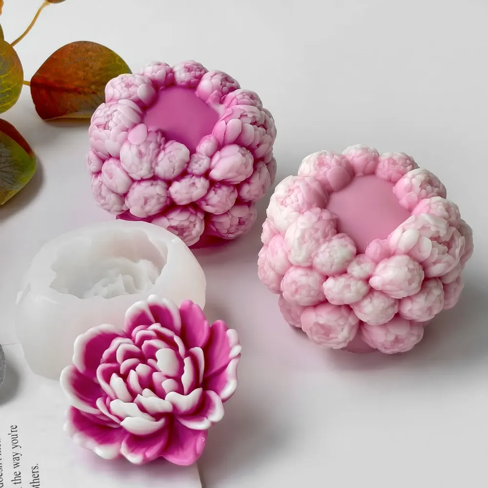 Moule silicone rose pour bougies et savons artisanaux