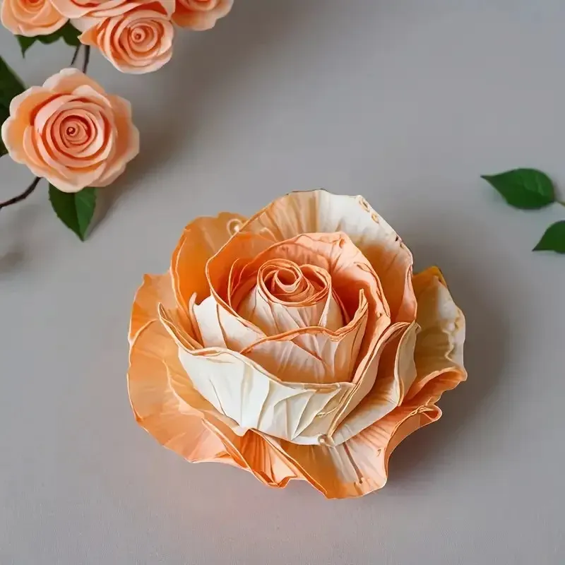 Moule silicone rose réaliste pour bougie et savon