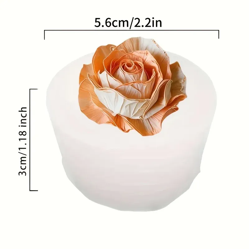 Moule silicone rose réaliste pour bougie et savon