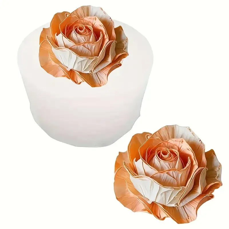 Moule silicone rose réaliste pour bougie et savon