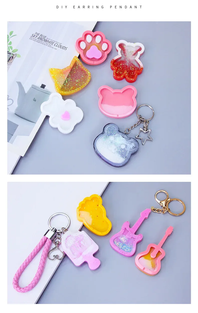 Moule silicone shaker sucette étoile ours pour porte-clés